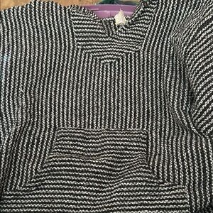 Black and White Striped Women's Hoodie